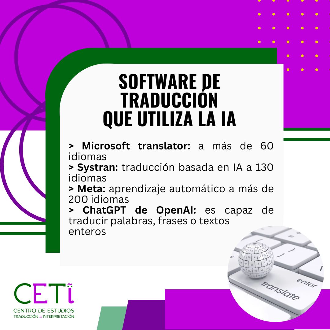 estudiosCETI's tweet photo. Con la nueva tendencia de la Inteligencia Artificial y sus pasos en el mundo de la traducción, no podíamos hacer la vista gorda a este tema. Hoy os traemos datos actuales que forman parte del desarrollo de ambos mundos🌍💻✨

#estudiosCETI #IA #Traduccion https://t.co/xbHrHKhQHa