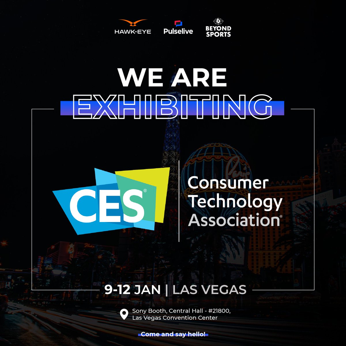 We're stoked to be kicking off the year here in Las Vegas at #CES!🇺🇸 You can find us at the @Sony booth where you can get hands-on with our tech and learn more about the future of sports fan experiences.⏩ Don't forget to drop by and say hi - we can't wait to see you!👋 #CES24