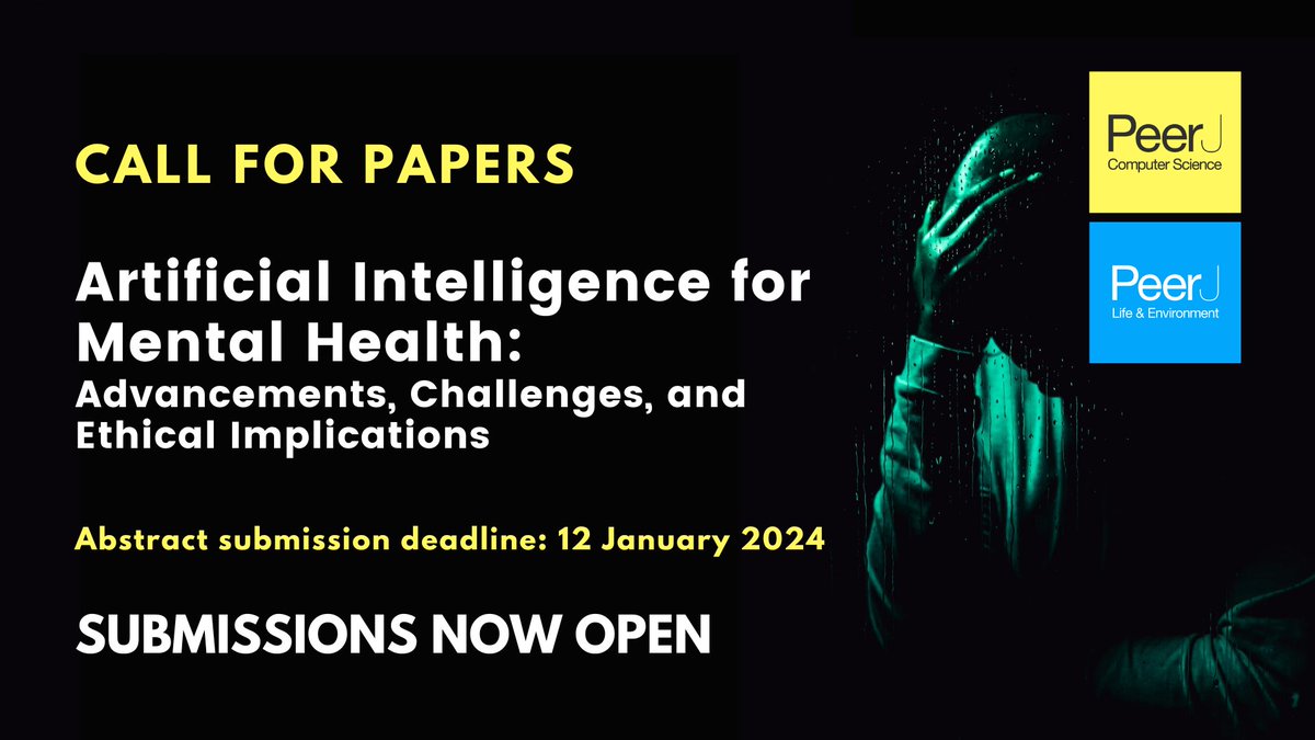 It’s the final week for abstract submissions to the Special Issue “Artificial Intelligence for Mental Health: Advancements, Challenges, and Ethical Implications”. Submit now to maximise the visibility and impact of your #AI and #MentalHealth research bit.ly/3JDiGCf