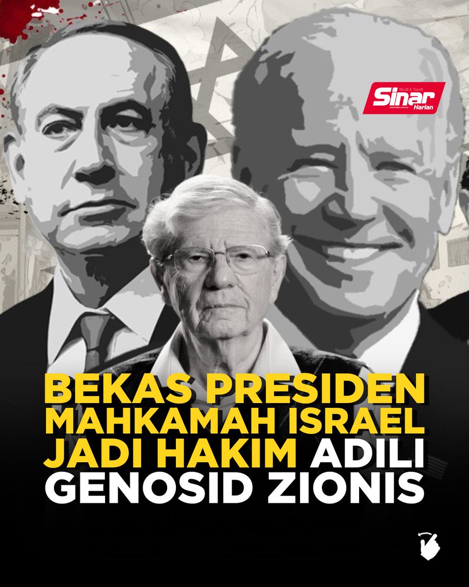 SinarHarian (@sinaronline) on Twitter photo Bekas Presiden Mahkamah Agung Israel, Aharon Barak dilantik sebagai salah seorang hakim yang akan mengadili kes dakwaan jenayah perang di Mahkamah Keadilan Antarabangsa (ICJ) Khamis ini.
Kes tersebut dikemukakan oleh Afrika Selatan yang mendakwa Israel melakukan jenayah perang Bekas Presiden Mahkamah Agung Israel, Aharon Barak dilantik sebagai salah seorang hakim yang akan mengadili kes dakwaan jenayah perang di Mahkamah Keadilan Antarabangsa (ICJ) Khamis ini.
Kes tersebut dikemukakan oleh Afrika Selatan yang mendakwa Israel melakukan jenayah perang
