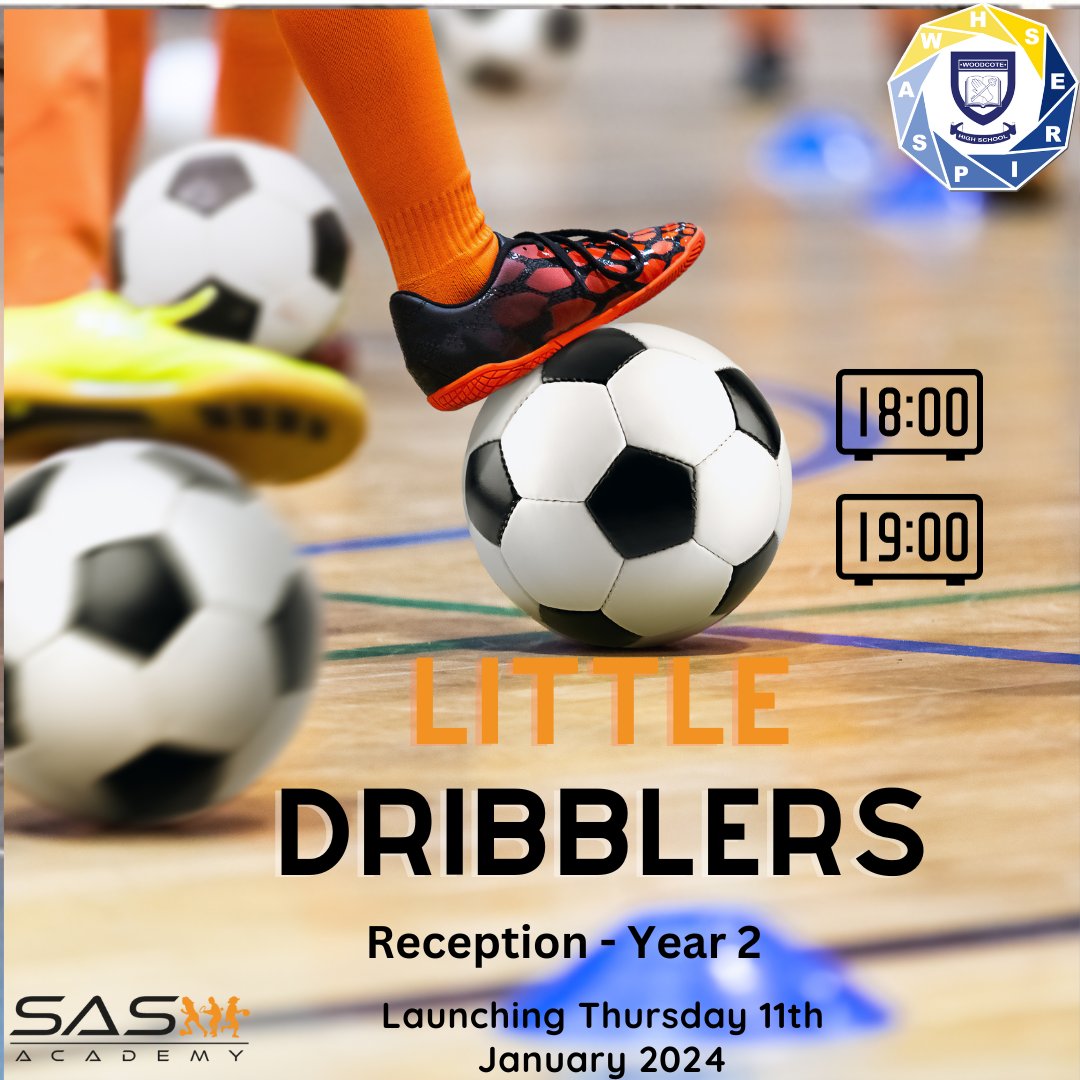 NEW INDOOR SESSION - Starts this Thursday❗️ Just 3️⃣ days left until we launch our new little dribblers session @woodcotehigh. A chance for our Saturday members to access another mid-week session, but also new members to see what our programme entails. First session FREE!