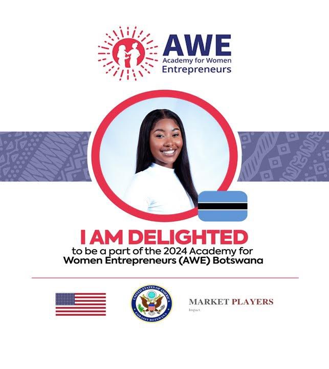 What a way to start 2024! 
I’m pleased to announce that I will be part of the 150 women who have been chosen to take part in the AWE Development Program. 

Moruakgomo To The World  🌱🐂🌍

#AcademyForWomenEntrepreneurs
#AWEBotswana
#MarketPlayers
#Impact
#AWE