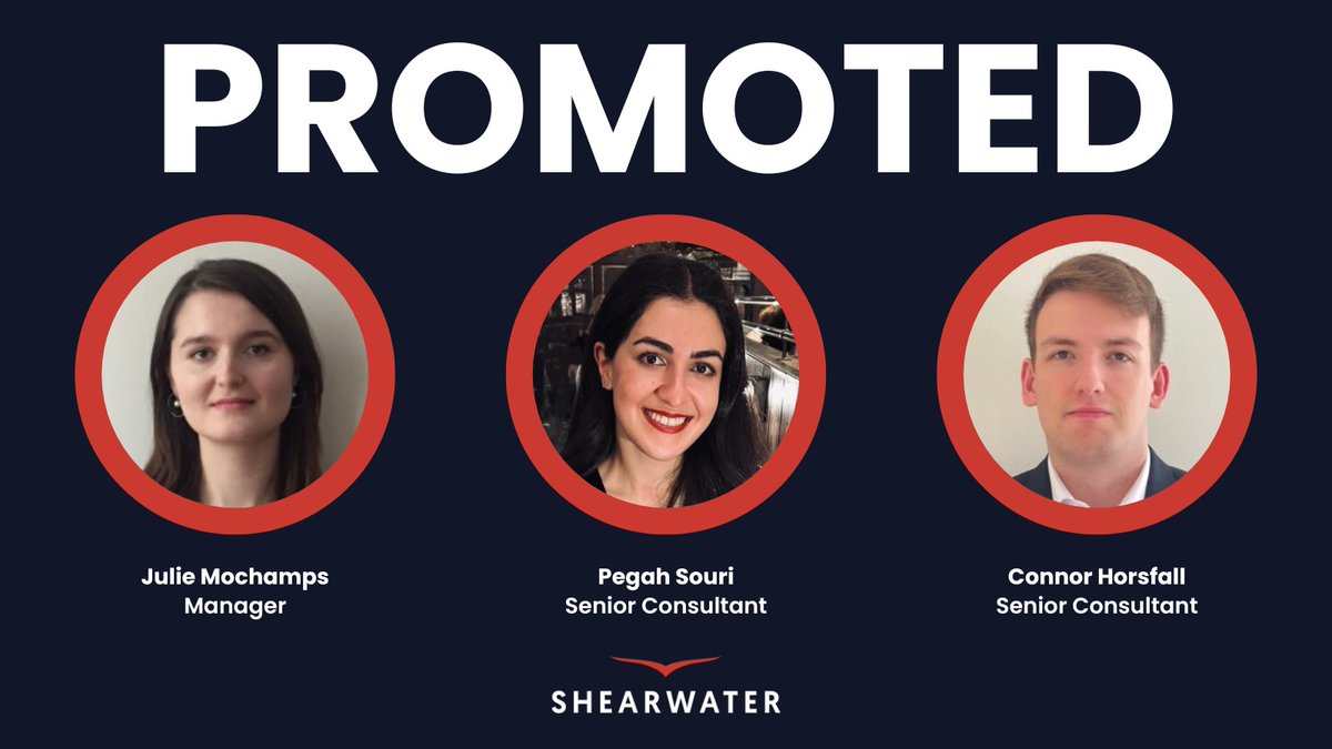 Shearwater_Glob's tweet photo. Huge congrats to our 3 colleagues, @JMochamps @ConnorHorsfall &amp; Pegah Souri, promoted as we begin 2024 🫡👏🥂 https://t.co/nGZaSixmT8