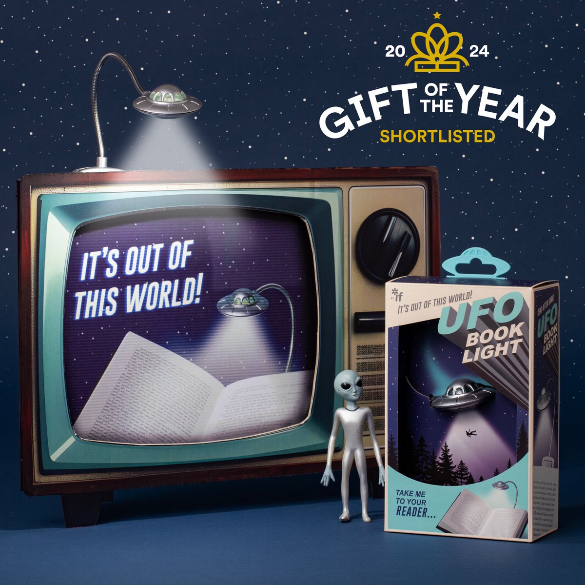 newthingsbyif's tweet photo. Take me to your reader!👽🛸

This is our new UFO Book Light which has also been shortlisted at the Gift of the Year Awards! 

Visit our wholesale website https://t.co/HRY7UMXtiR for more details.

#newthingsbyif #Gift #gifts #WholesaleBuyer #springfair2024 #SpringFairNEC https://t.co/E7NNl0W9Vk