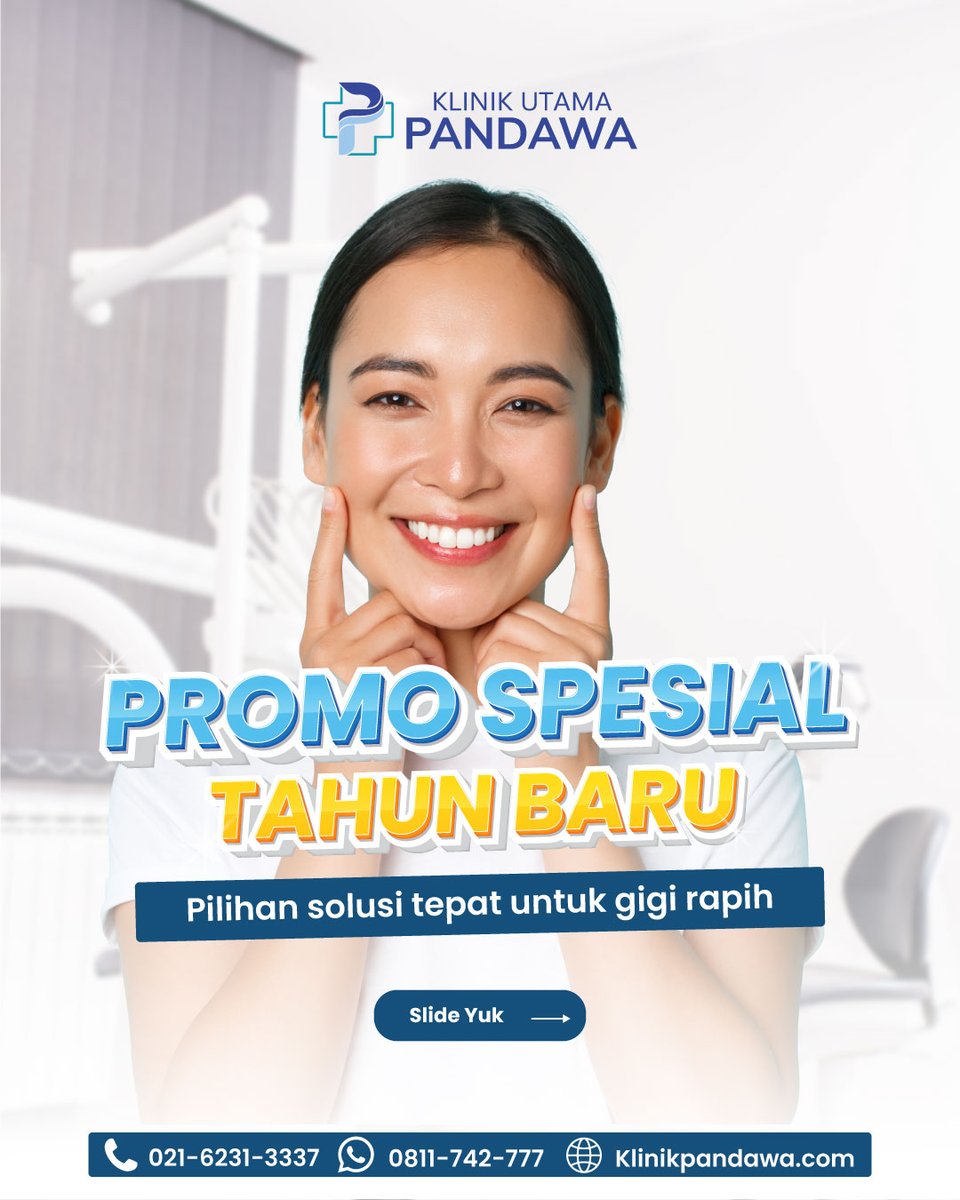 Promo spesial awal tahun!😵‍💫😵 Konsultasi dengan dokter spesialis Gigi & Mulut di Klinik Utama Pandawa.
drspesialis.com/Form-Layanan-K…
0811742777
shopee.co.id/klinikutama.pa…
#MenluRetno #nyerang #nyebokin #prabowo