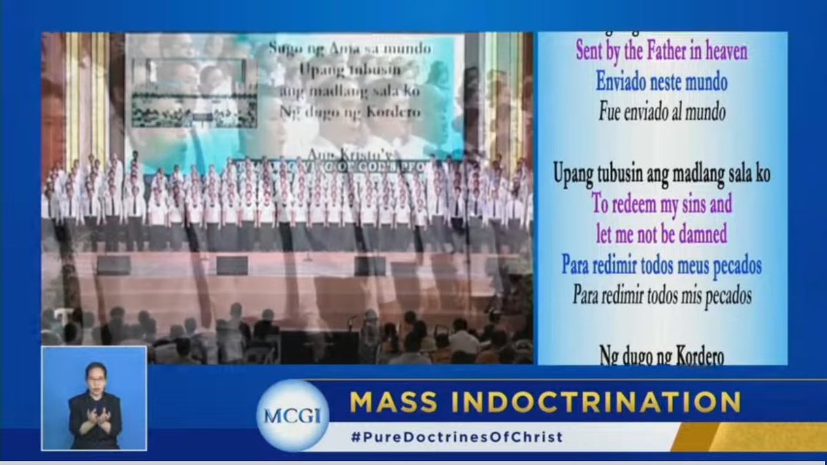 WensLazaro's tweet photo. 🎶Ang Kristo'y Dios na nagkatawang-tao. Sugo ng Ama sa mundo. Upang tubusin ang madlang sala ko, ng dugo ng Kordero.🎶🎶

MCGI Mass Indoctrination Day 6
January 8, 2024

The Why of Praying
#PureDoctrinesOfChrist 
#GlobalPrayerForHumanity https://t.co/SykjRHgil5