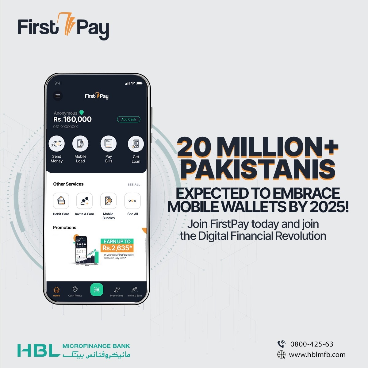 Riding the wave of the future! With 20 million+ Pakistanis expected to embrace mobile wallets by 2025, now is the time to join FirstPay and be part of the digital financial revolution.

Join FirstPay Now:
onelink.to/hblmfbfp

#FirstPay #FinancialAccessibility #DigitalWallet