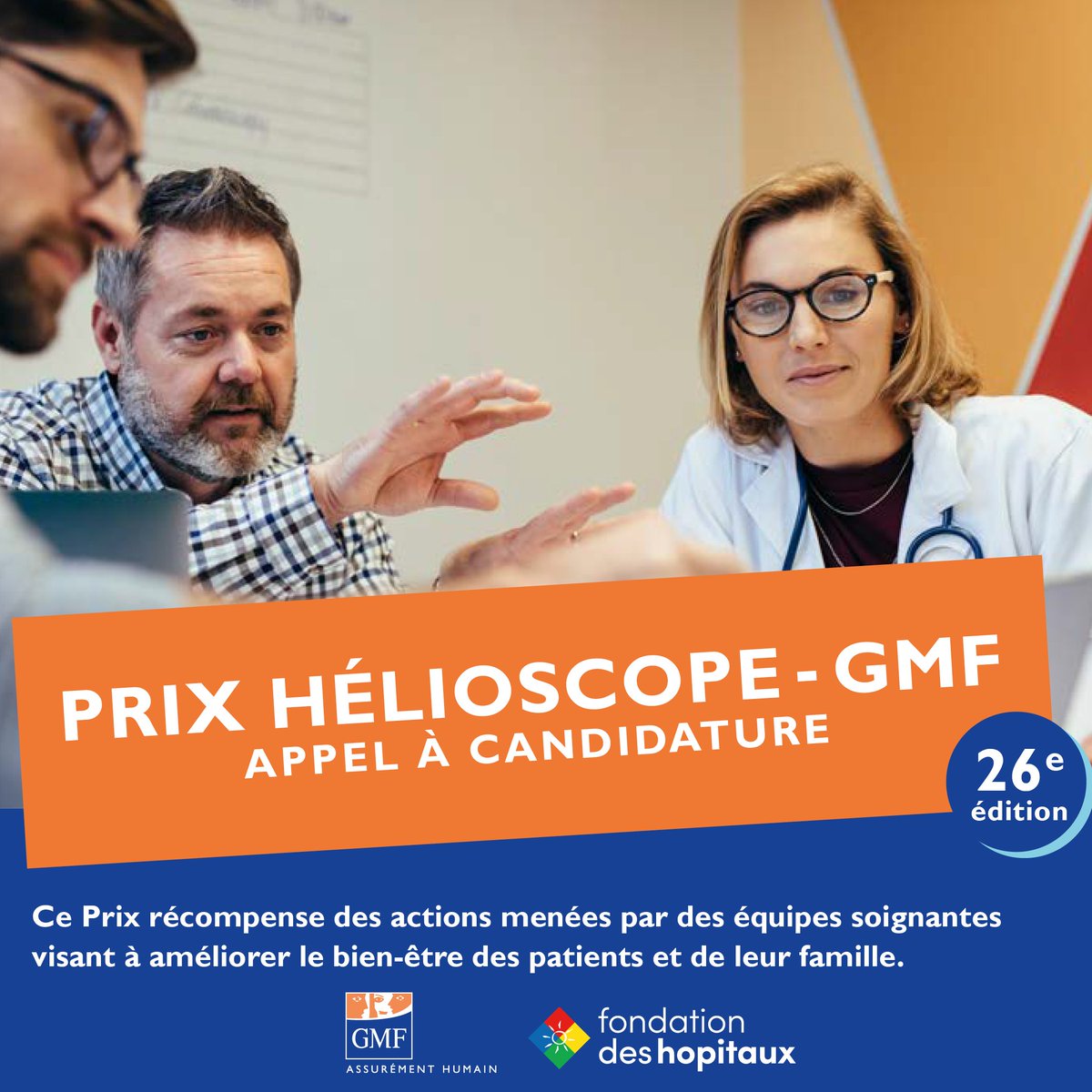 📣 Lancement des candidatures pour le prix Hélioscope ! 💫 La Fondation des Hôpitaux s’associe de nouveau cette année à @GMF_assurances dans le cadre de la 26ème édition du prix Hélisocope. 👉 Retrouvez toutes les informations sur le prix juste ici : fondationhopitaux.fr/prix-helioscop…