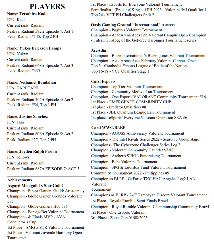 We are currently looking for an org to represent this upcoming VCT. Refer to the image below for a brief look into our team's achievements and details.

 RT's and likes are much appreciated^^