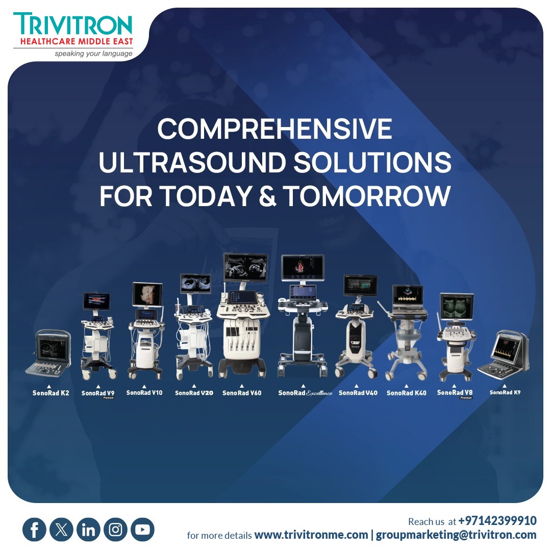 TrivitronME's tweet photo. Trivitron Healthcare continues to provide versatile and advanced solutions to medical precision for better experience in medical practice. 

Visit here to know more about our product range https://t.co/QIdbEZMAJ0 or call us at +97142399910.

 #SonoRad #Sonograph #Sonography https://t.co/K177ZX8wKY
