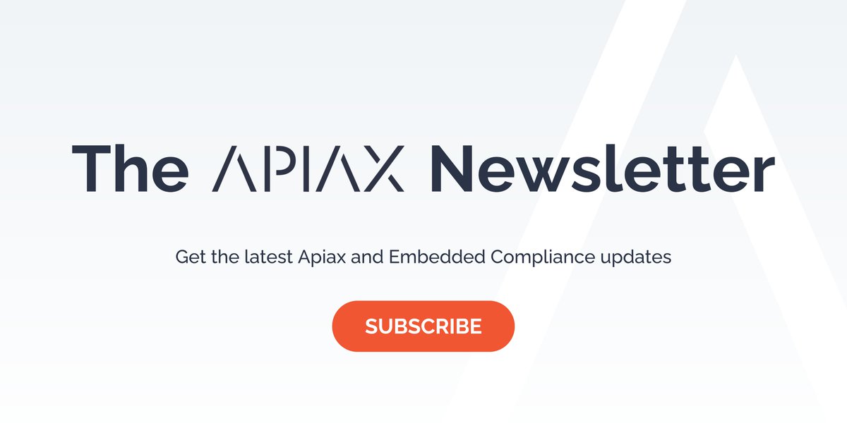 Don’t miss out on news on Embedded Compliance and its role in simplifying cross-border activities for financial institutions. 

Subscribe to our free quarterly newsletter to stay in the loop. loom.ly/NeAqPh0

#TheApiaxNewsletter