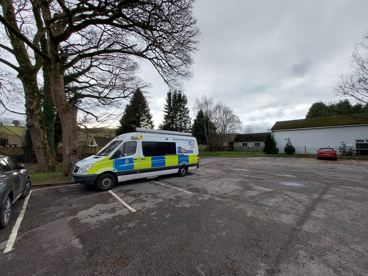 Today until 2pm PCSO Will Brockett from the Hope Valley SNT will be holding a mobile surgery in the mobile police station at Hope car park for anyone wanting to report any issues or just for a general chat, please feel free to pop along.