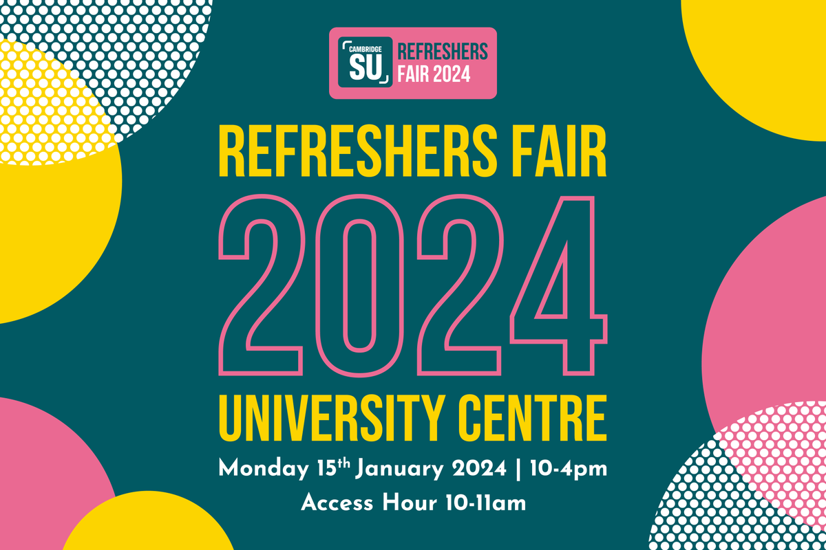 Refreshers Fair, happening next Monday from 10am to 4pm in the University Centre! Be there or face allegations of quadrilaterality🟦