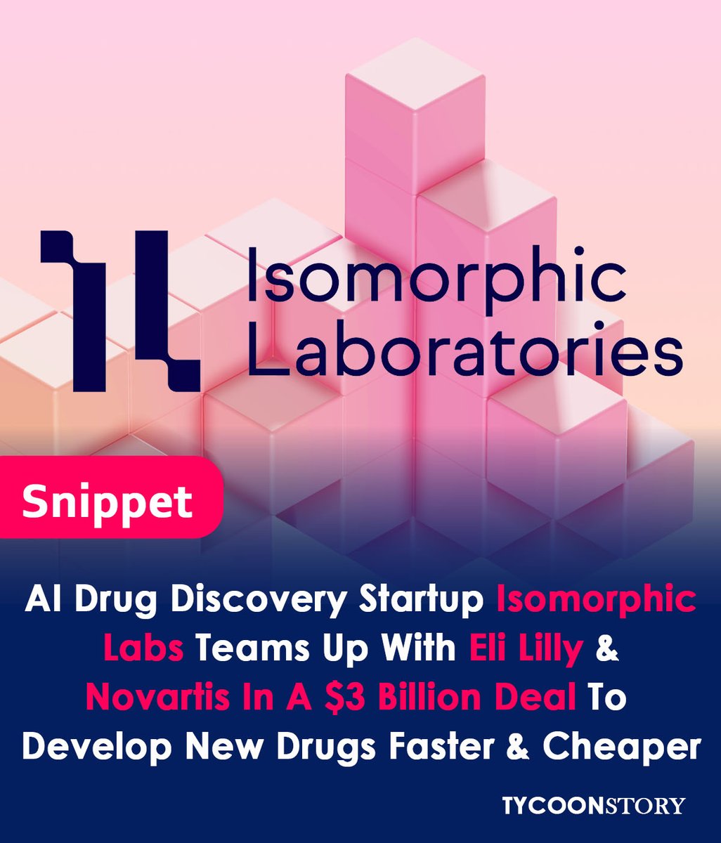 AI drug discovery soars as Isomorphic Labs teams up with Eli Lilly & Novartis in a $3B pact to unlock new treatments

#drugdiscovery #biologicaldata #partnerships #technology #scientists #drugdevelopment  #drugdesign #biomedicalresearch #datascience @IsomorphicLabs