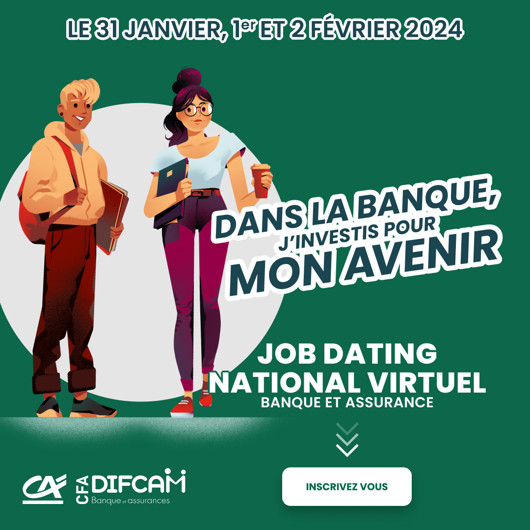 CAChampBourg's tweet photo. Vous recherchez une alternance pour la rentrée 2024 ? 🧐

Le @CAChampBourg participe à la nouvelle session du Job Dating Virtuel National de DIFCAM aux côtés d'autres caisses régionales.

📆 RDV le 31/01, 1 et 2/02 en ligne
Inscrivez-vous dès maintenant 👉 https://t.co/QoGzpPDWV0 https://t.co/e9NwhqerMO