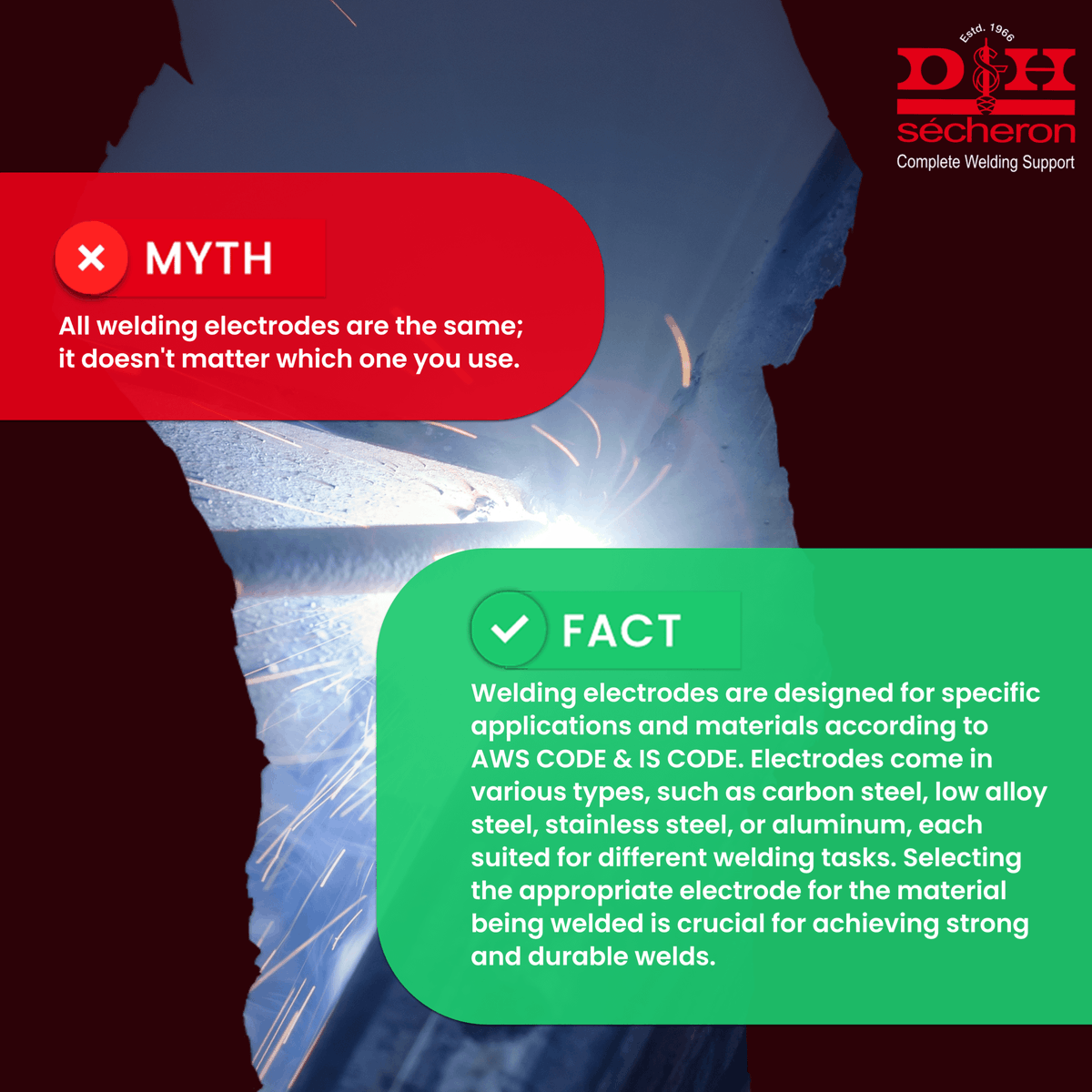 dnhsecheron's tweet photo. Myth vs. Fact: Busting the myth! Not all welding electrodes are created equal! ️Each electrode is designed for specific tasks. Following AWS CODE & IS CODE ensures precision. Choose wisely for strong, durable welds! https://t.co/Or9ULUUpr1