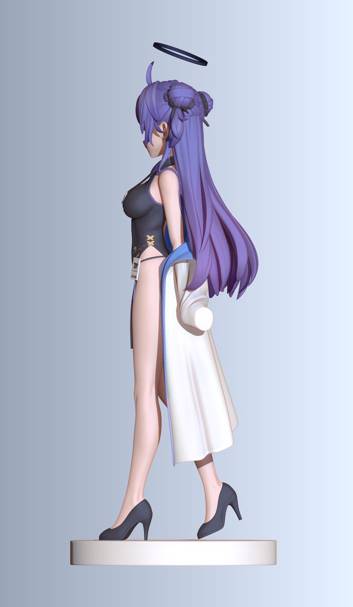 HUSHI233's tweet image. 感觉做得差不多了，等下进个渲染器看看🥰

#ブルアカ  
原画：@tomee07