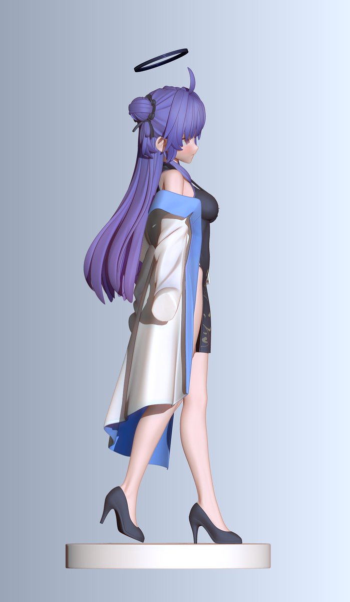 HUSHI233's tweet image. 感觉做得差不多了，等下进个渲染器看看🥰

#ブルアカ  
原画：@tomee07