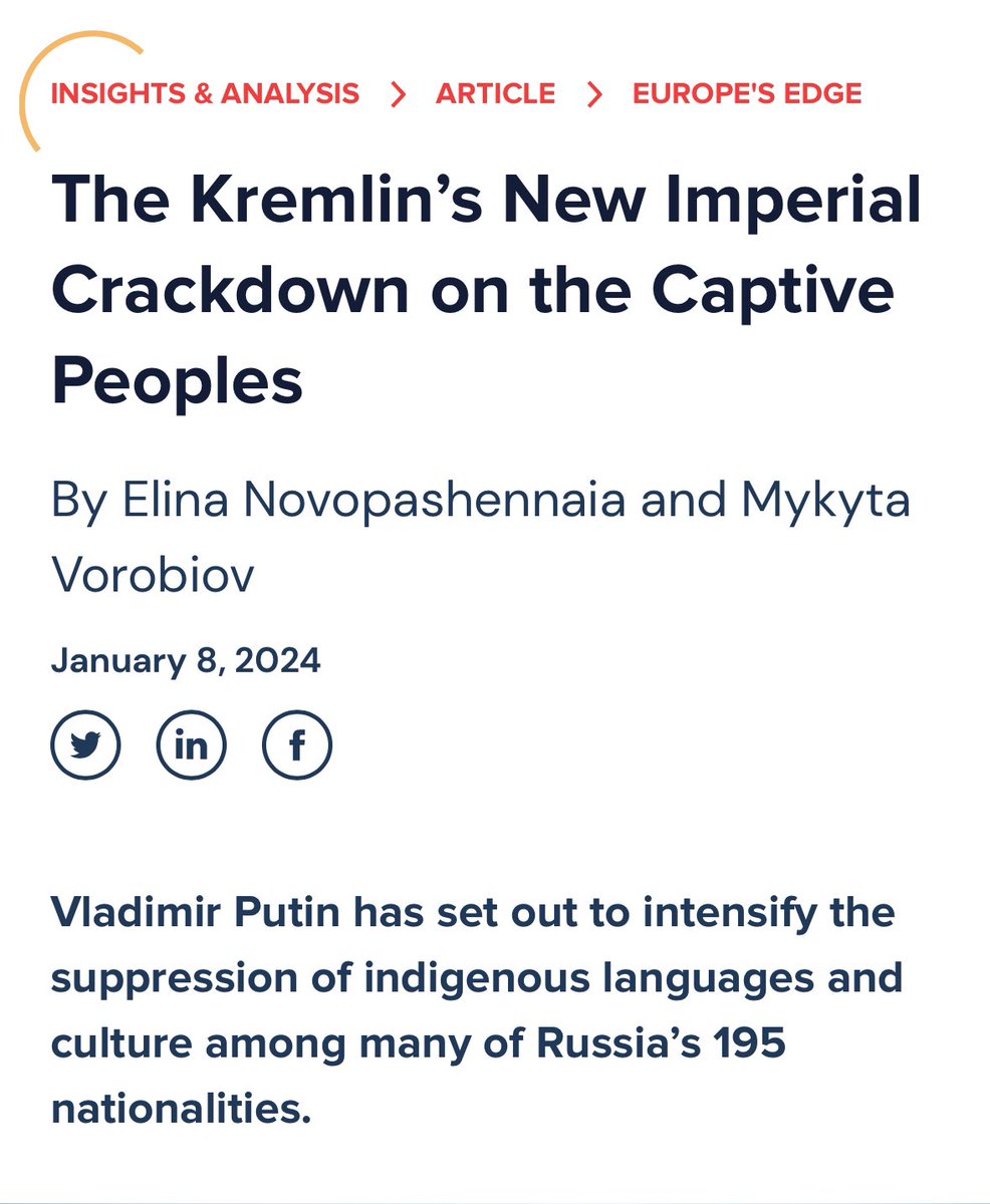 Supporting the Russian decolonial movement is the most effective way to bring an end to Putin's fascist regime. All minorities in Russia are in danger, and with each passing day, the situation is worsening. People will rise up if we support them. cepa.org/article/the-kr…