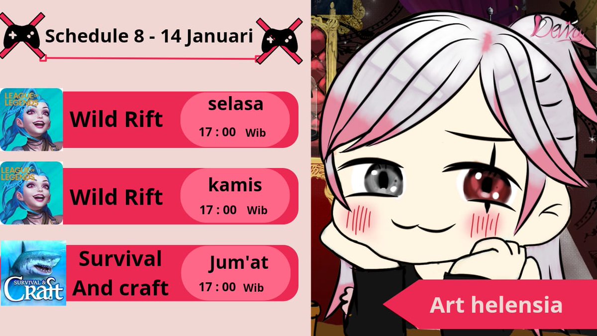 RubyID07's tweet photo. [Talent's Schedule]

Guyss niihh schedulenya @DewaVtuber sama @YukisakiYuuma_ dulu yaaa yang munculll.. dicatet okeeeh

#VTuber #VTuberID #RubyID https://t.co/9l7TPU1g5q