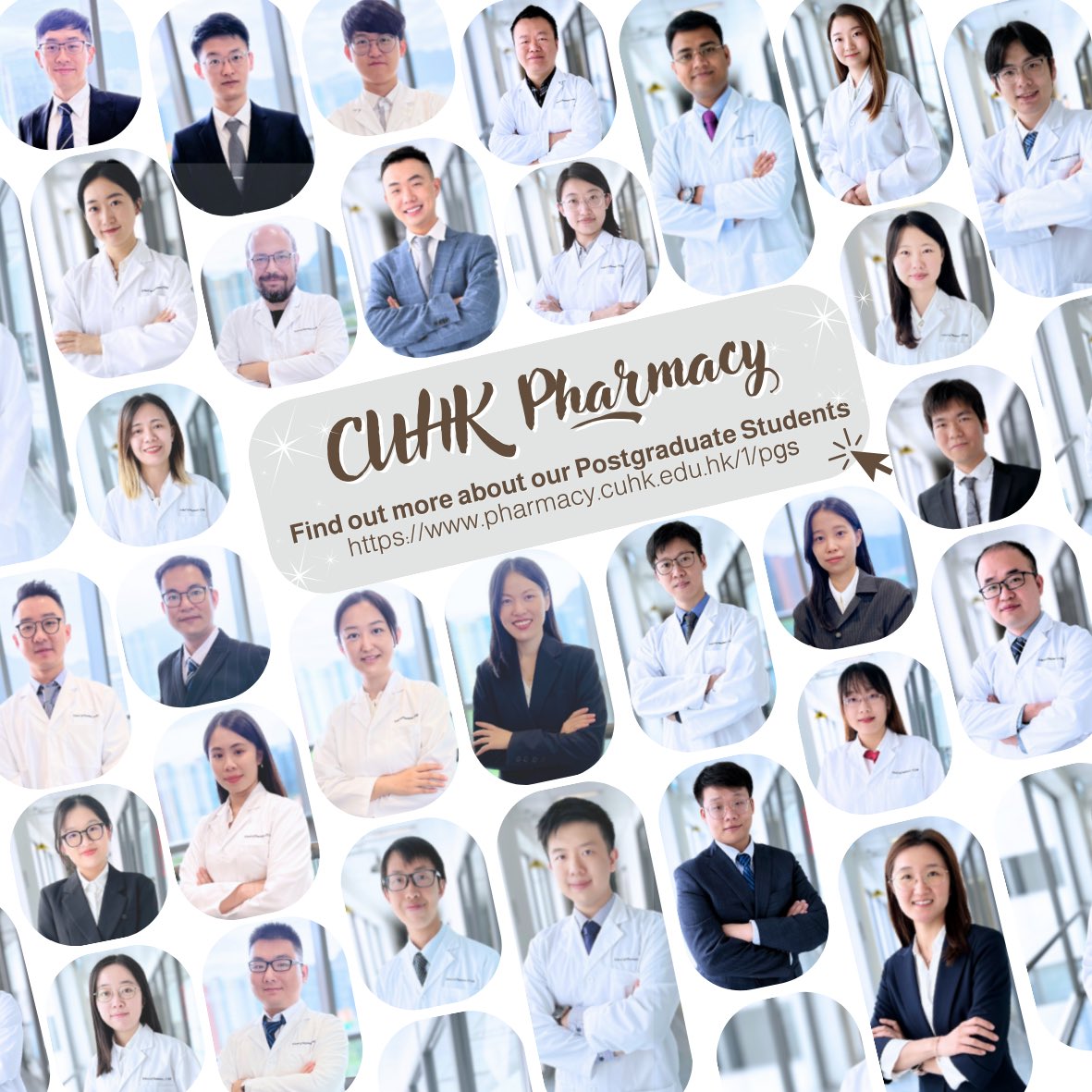 <a href="/cuhkpharmacy/">CUHK Pharmacy</a> values the contribution of our high-caliber #Postgraduate Students. Find out more about our current Postgraduate Students at pharmacy.cuhk.edu.hk/1/about-us/pos… . Stay tuned for updates on our students’ achievements!