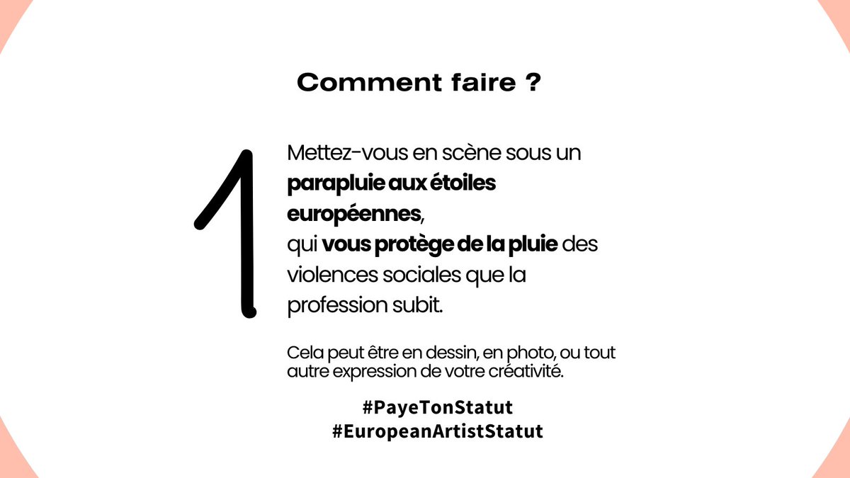 CharteAuteurs's tweet photo. 📢 Faisons du bruit !
Vous êtes créateur ou créatrice ?
Relayez et participez à notre campagne pour un statut artiste-auteurs européen !
#PayeTonStatut #EuropeanArtistStatut https://t.co/mBNUNLPsjJ