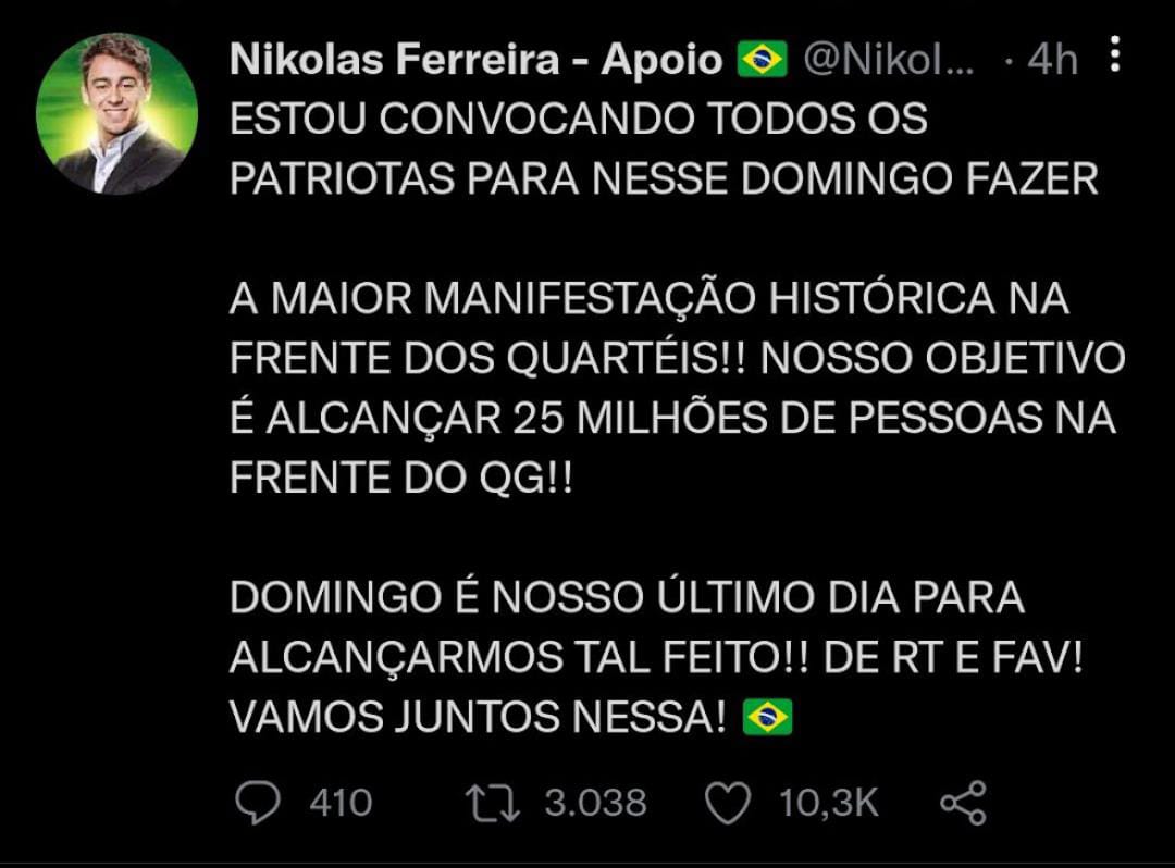 A um ano atrás a esquerda convocava para o golpe 🤔🤔 No caso a nikole é uma traidora dos patriotas,que coisa né ,quem diria ,que feio nikole ,papai bozo deve ter ficado triste com vc .