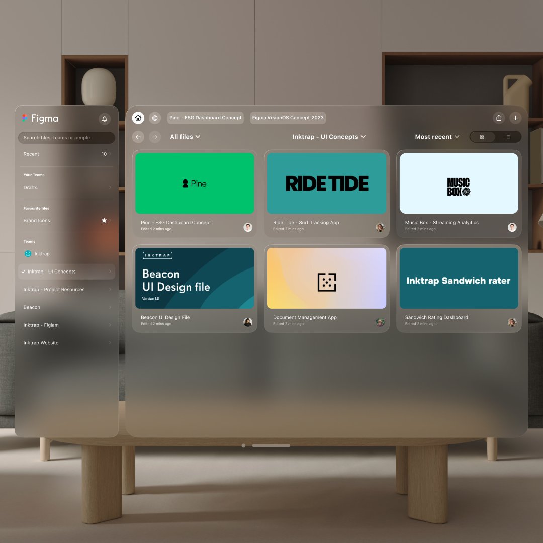 1/3
We’ve been thinking…What will Figma look like in the future?

Making use of Apple’s VisionOS library of components, we put together this concept considering what Figma could look like for designers using the Apple Vision Pro headset.

#Inktrp #productdesign #UIUX