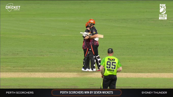Incredible win for the Scorchers, they move to the 2nd place on the points table 📹 Credits: Twitter/BBL