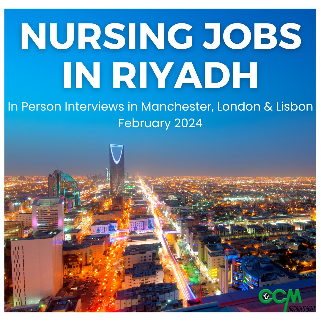 Looking for your next nursing job?Nurse in Riyadh! Interviews in Dublin,London &amp; Lisbon this Feb.Vacancies for RGN's with 2 yrs+ acute hospital exp available across most general nurse specialties.Salary paid tax-free, travel opportunities &amp; more! Apply at bit.ly/3v7yNks