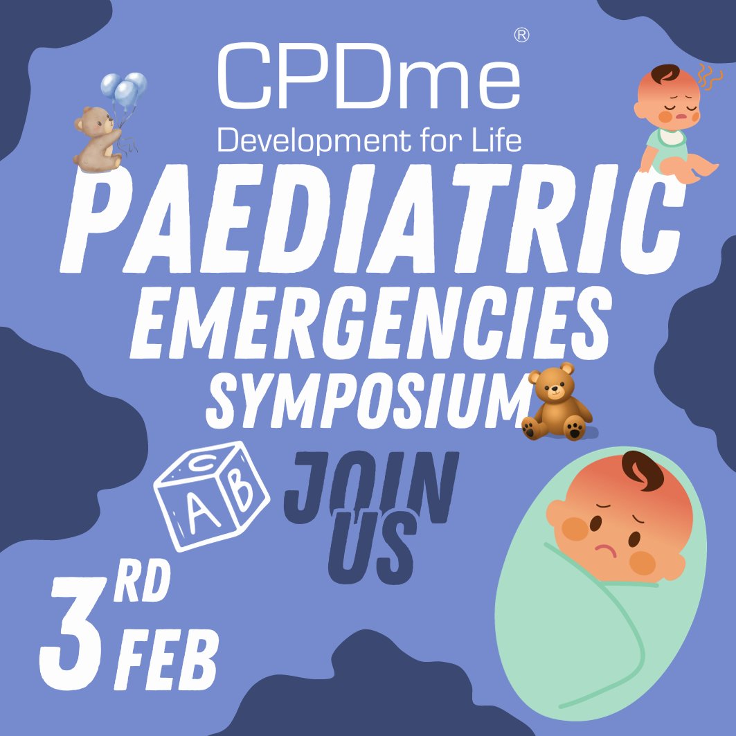 Paediatric Emergencies - Symposium 3rd of February 2024! 👶 
cpdme.com/paediatricemer… 🎟️ 👈 

#cpdme #joinus #symposium #fyp #medic #paramedic #ambulance #ticket #feb #foamed #services #ambulanceservice #nhs #nwas #para #babies #toddler #kids #baby #teen