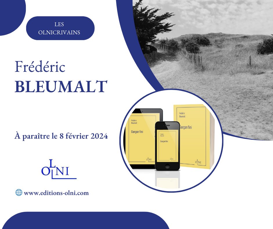 [Nos OLNI Actus]
#RentréeLittéraire
⏰⚠️ Nous avons le plaisir de vous annoncer que Frédéric Bleumalt, avec son Garçon fini (à paraître le 8 février), nous a choisis pour commencer l’année 2024 
Les 5 bonnes raisons de lire ce livre sont ici ⬇️
🌐editions-olni.com/?page_id=109