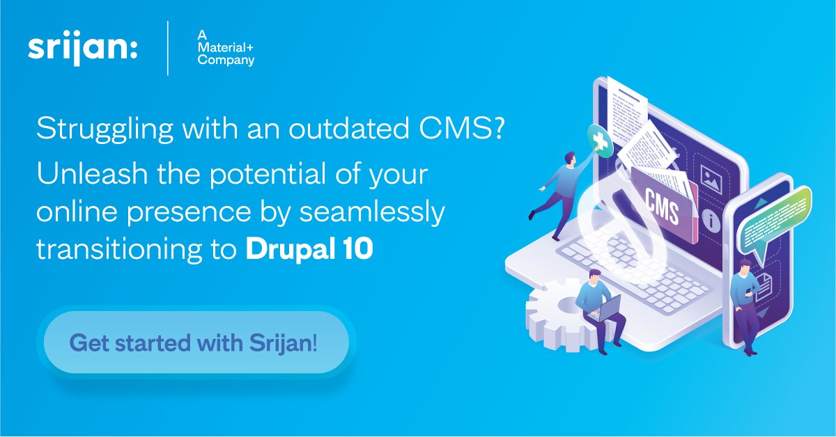 Upgrade to the next best version of #Drupal.
Explore our comprehensive #DrupalCMS migration and replatforming services, that cover everything from sites and apps to data, libraries, media, third-party integrations, and more.
Discover more at: hubs.la/Q02fB9_20
#CMSmigration