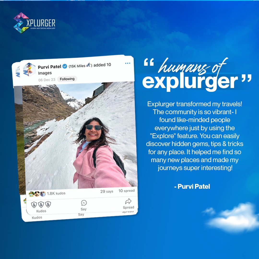 Hear from this globetrotter whose travel experiences got BETTER with Explurger. Purvi Patel has been posting her journey with us as she tours around the world and shares her experiences. If you want more traveler friends, we've got you 😉 Click the link and get started 🤝 iOS:…