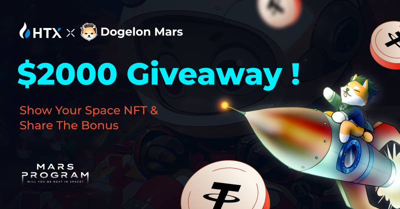 HTX_Global's tweet photo. 🚀 #HTX Mars Program #5 
with Dogelon Mars!

Show Your Space NFT
Enter to share $2,000 :
✅ Follow @HTX_Global @DogelonMars
✅ RT + Like + Tag 2 Friends
✅ Show off Space NFT
✅ Fill out the form