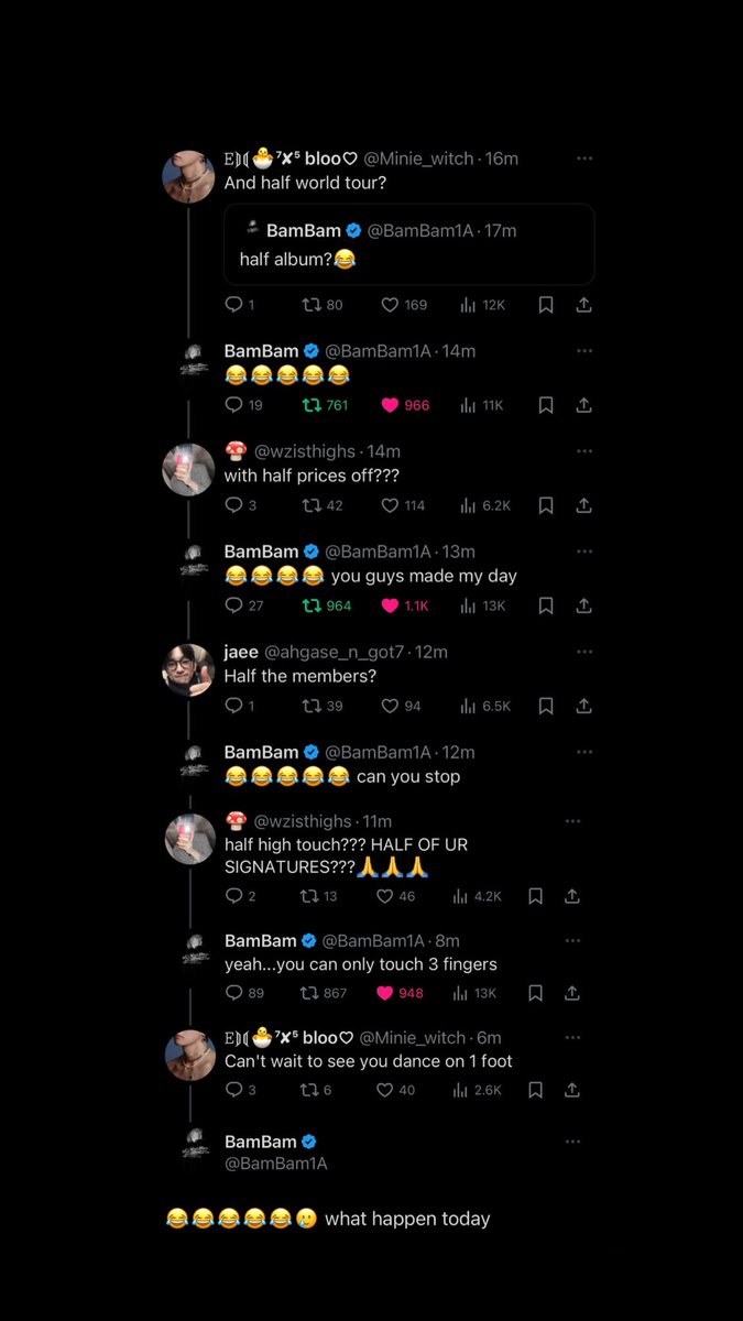 GOT7isOT7's tweet photo. this damn thread 😂😂😭😭 only in this fandom 😭 https://t.co/XL3iGvdnyn