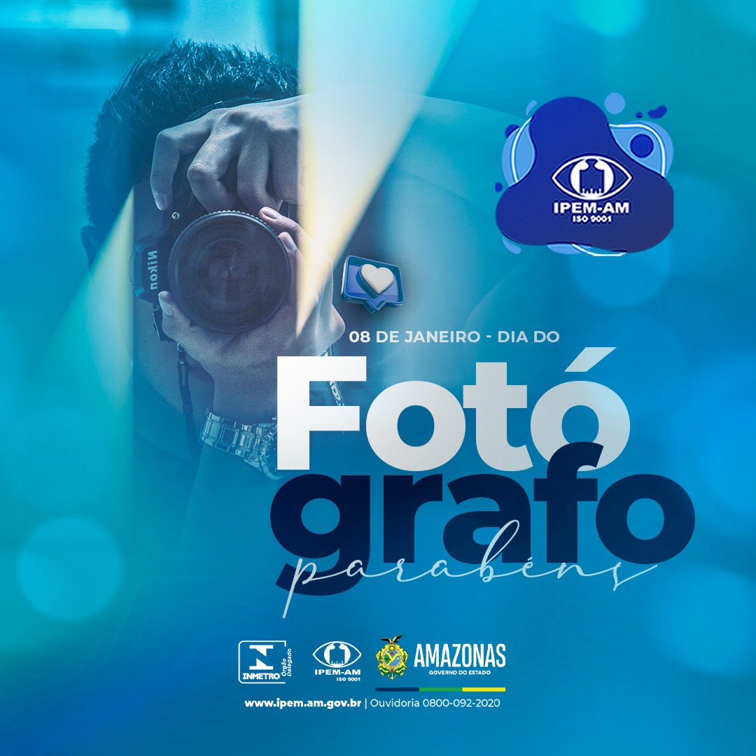 ipemamoficial's tweet photo. DIA DO FOTÓGRAFO 📷 | Parabéns a todos os profissionais da fotografia que capturam e eternizam as mais belas e significativas imagens do nosso mundo 📸🎞️🤳

#Amazonas #Anodi #IpemAm #Inmetro #GovernoAM #DiaFotógrafo #Parabéns #8deJaneiro https://t.co/QP6y5RPsgl