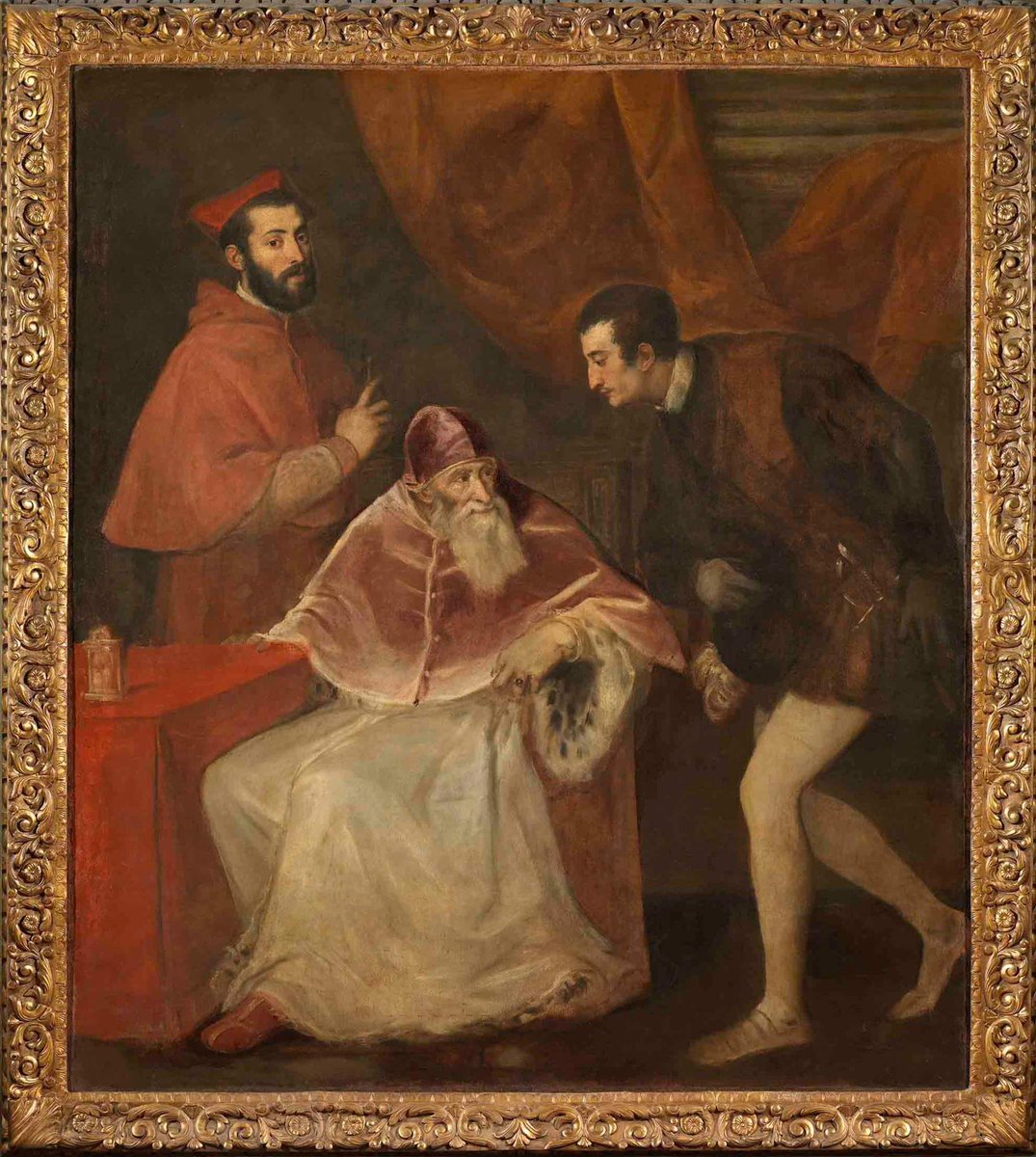 #icapolavoridicapodimonte 

Ritratto di Paolo III con i nipoti
Tiziano Vecellio
1545, olio su tela

#dentrolopera #museoboscocapodimonte #vivilmuseoboscocapodimonte 
#tiziano