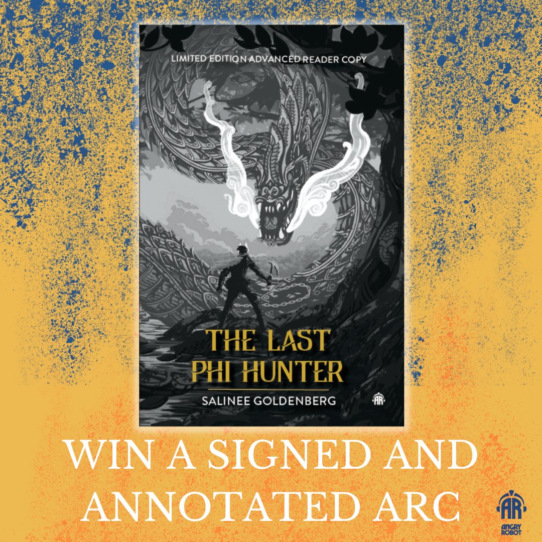 Win an annotated ARC of THE LAST PHI HUNTER by <a href="/salgo/">sal go🔪</a>

This ARC has journeyed through Thailand &amp; is annotated by the author with tidbits about the book, mythology &amp; more! 

Entry: 
Like &amp; RT this tweet
Follow <a href="/angryrobotbooks/">Angry Robot Books</a> &amp; <a href="/salgo/">sal go🔪</a>

Open internationally and closes on the 15th!
