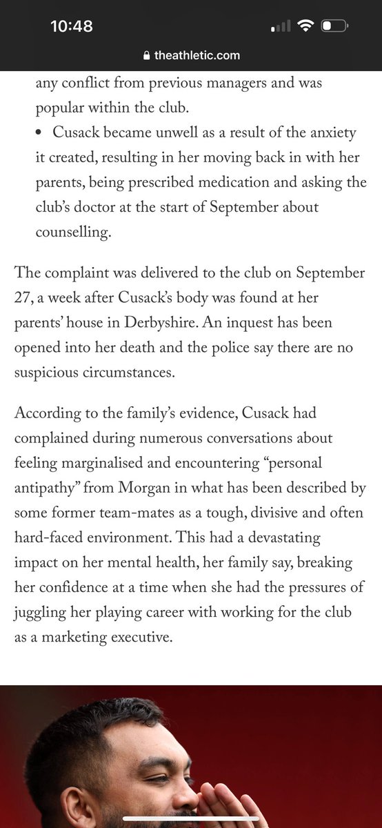 laneskcc's tweet photo. This is what Maddy Cusack’s family are alleging… this is heart breaking and this man needs to be out of football forever. 

(TW. There are sensitive topics such body image) https://t.co/zTJWfpwFul