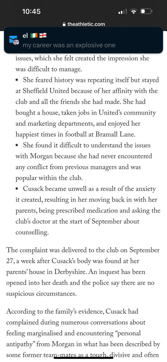 laneskcc's tweet photo. This is what Maddy Cusack’s family are alleging… this is heart breaking and this man needs to be out of football forever. 

(TW. There are sensitive topics such body image) https://t.co/zTJWfpwFul