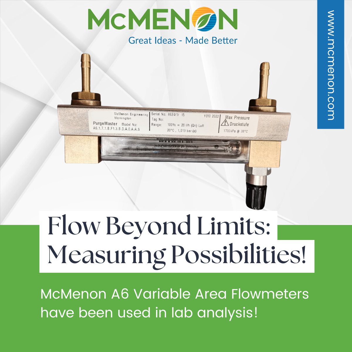 Did you know our Variable Area Flowmeters can revolutionise analytical processes? We shipped 20 VA meters, with ID hose connectors, needle valves, and in-line mounting, to a chemical laboratory analysis provider in Europe, to deliver measurements for critical chemical analyses.