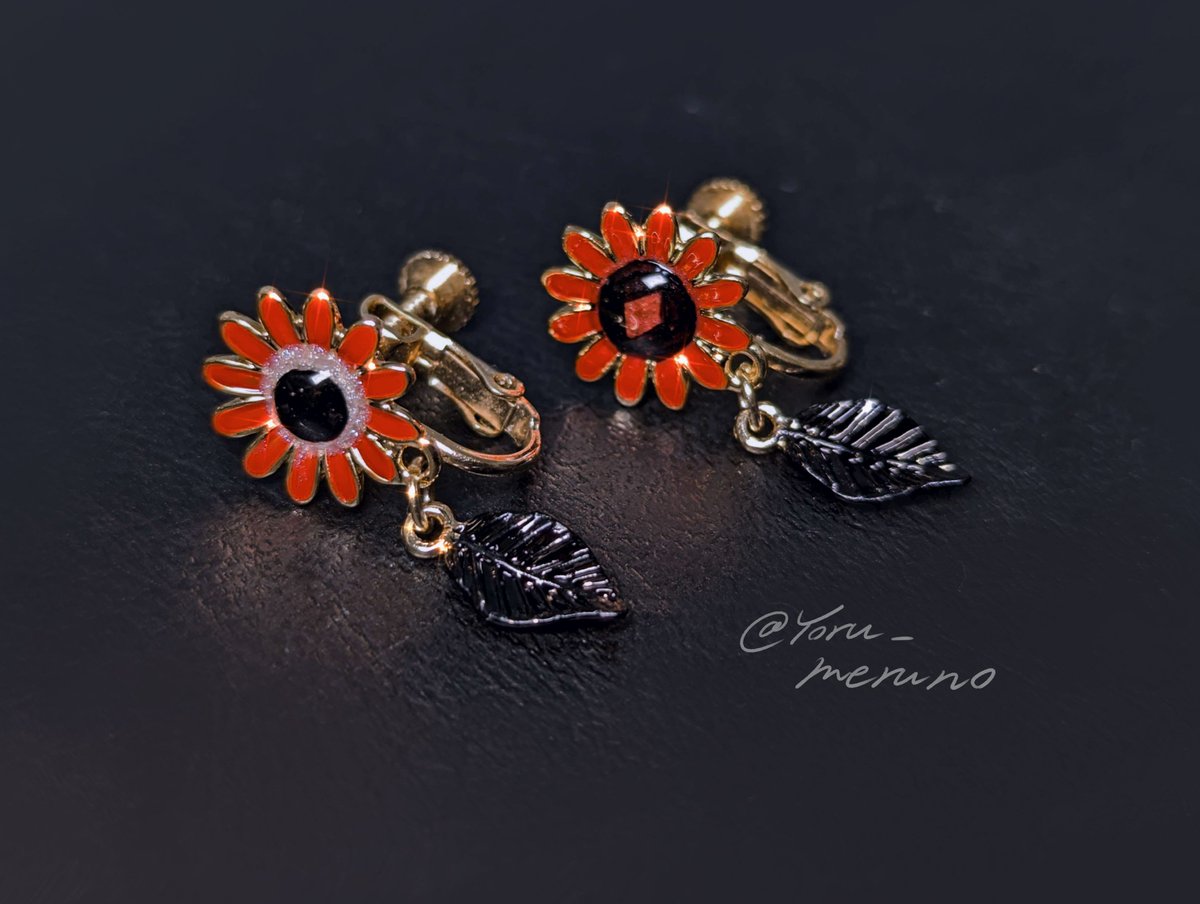 レイチェルせんよ♡Mosaic Butterfly orange イヤリング