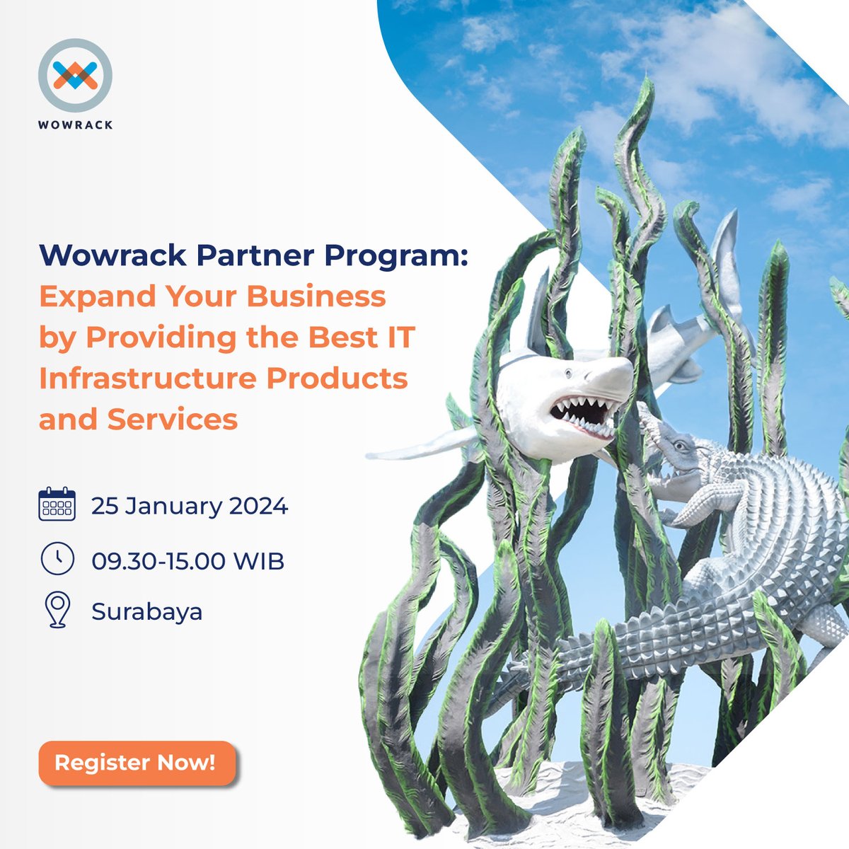 wowrackid's tweet photo. Calling all Software House and Digital Agency in Surabaya! 😍✨

EVENT GRATIS dan TERBATAS Segera daftar sekarang melalui link di bawah ini:
https://t.co/a4LcoMA77k    

#Wowrack #WowrackIndonesia #makeITpossible #WowrackPartnerProgram #EventSurabaya https://t.co/4Sax3DGNir