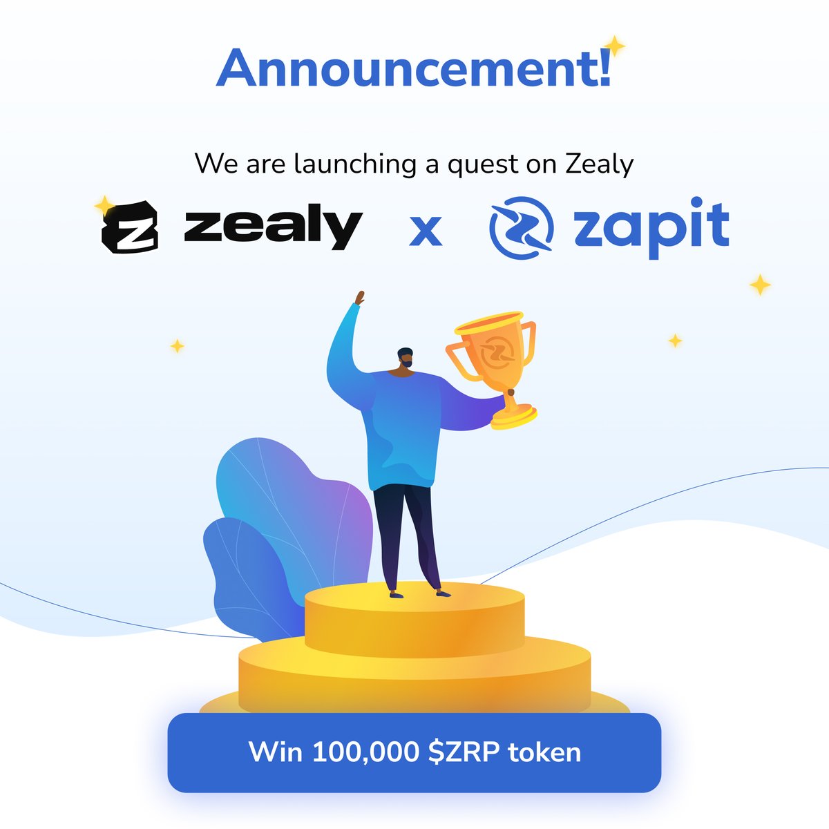 🚨Announcement🚨

We are launching a quest on <a href="/zealy_io/">Zealy</a>!
Complete simple tasks to win from a reward pool of 100,000 $ZRP tokens and a surprise prize to be revealed at the end!

Contest Ends: 🗓️11th February 2024 23:59 IST

Join Now: zealy.io/c/zapitio/