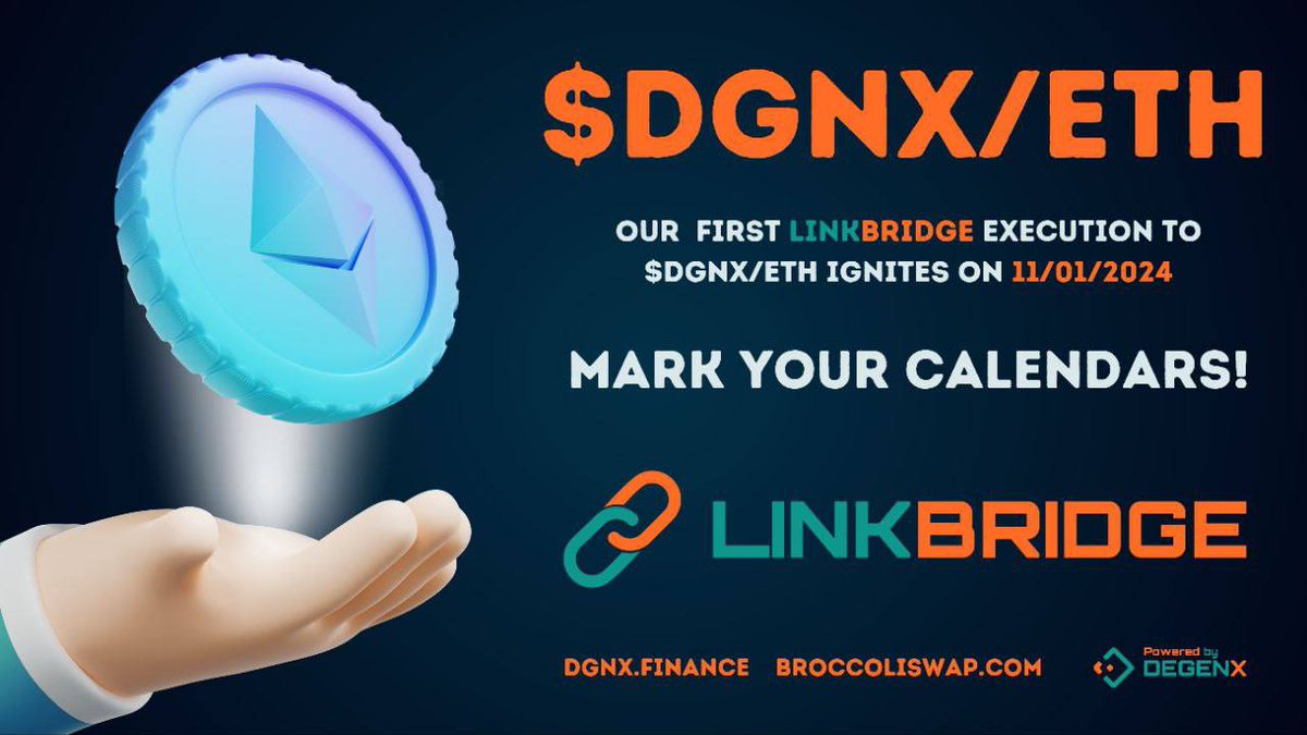 Exciting times ahead! $DGNX set to launch on #Ethereum this week just over a year since its debut on #Avalanche. This will seamlessly link $DGNX/AVAX and $DGNX/ETH while keeping our max token supply capped at 21,000,000 across both chains.

Mark your calendars for 11/01/24 🔥 💪