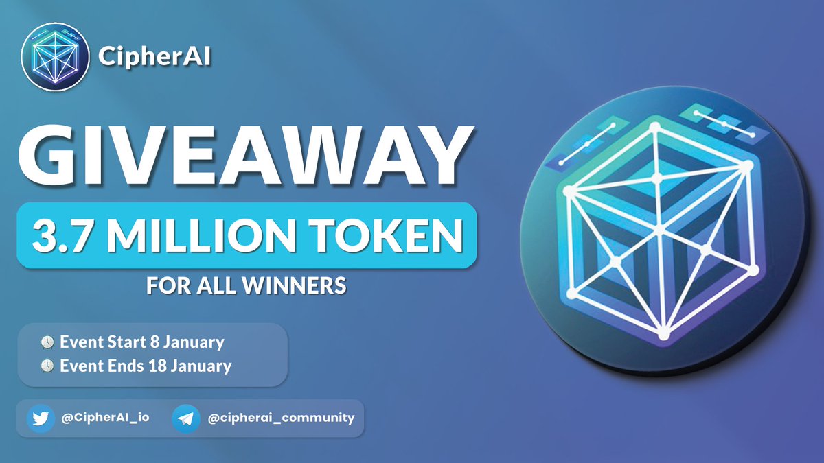 CryptoEarning17's tweet photo. 🔥 Cipherai Airdrop Event 

🎁 Total Airdrop Pool 3.7 Million $CPAI Token 

✅ Airdrop Link
https://t.co/YStml0XD7v

#Airdrops #Giveaway #crypto #airdropcrypto #airdrop https://t.co/YHNDCMMT2G