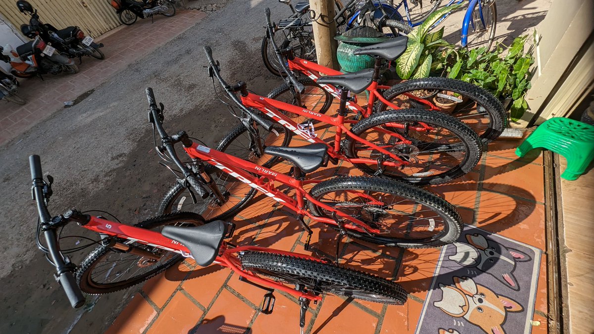 Gear up for a blazing new adventure!
Soksabike just upgraded the fleet! Get ready to conquer the Battambang countryside on our brand-new Trek bikes, gleaming ruby red and raring to roll.
Ready to paint the countryside red? Book your tour today and experience the magic of Cambodia