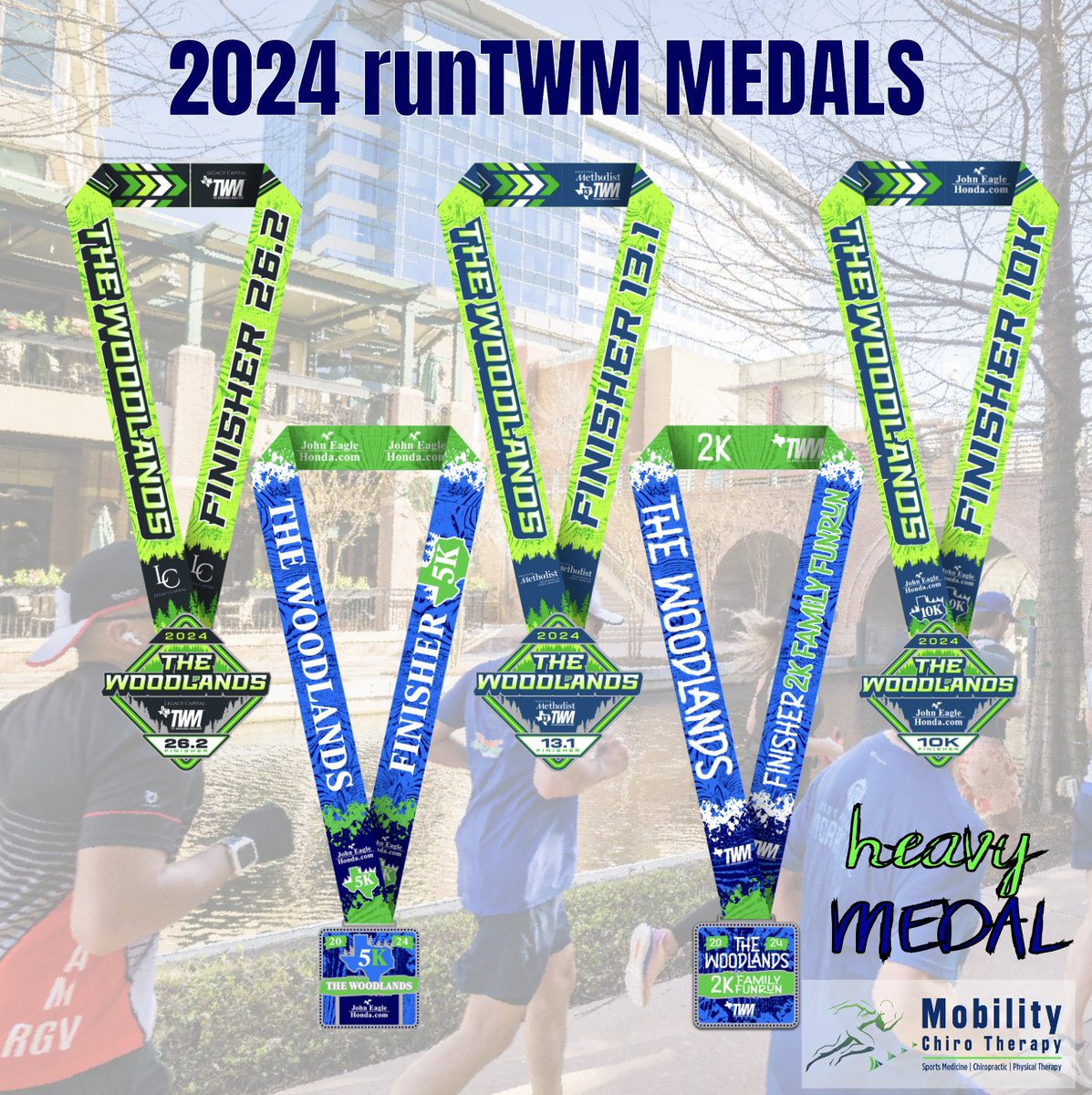 TWMarathon's tweet photo. 2024 RUNTWM Heavy MEDALS - coming to you starting in February with 5k & 2k. #medalmonday #runtwm #runtwm24 #thewoodlands #marathon #marathontraining #halfmarathon #mobilitychiro #leadalegacy #houstonmethodist #heineken https://t.co/slm2gNMUgh