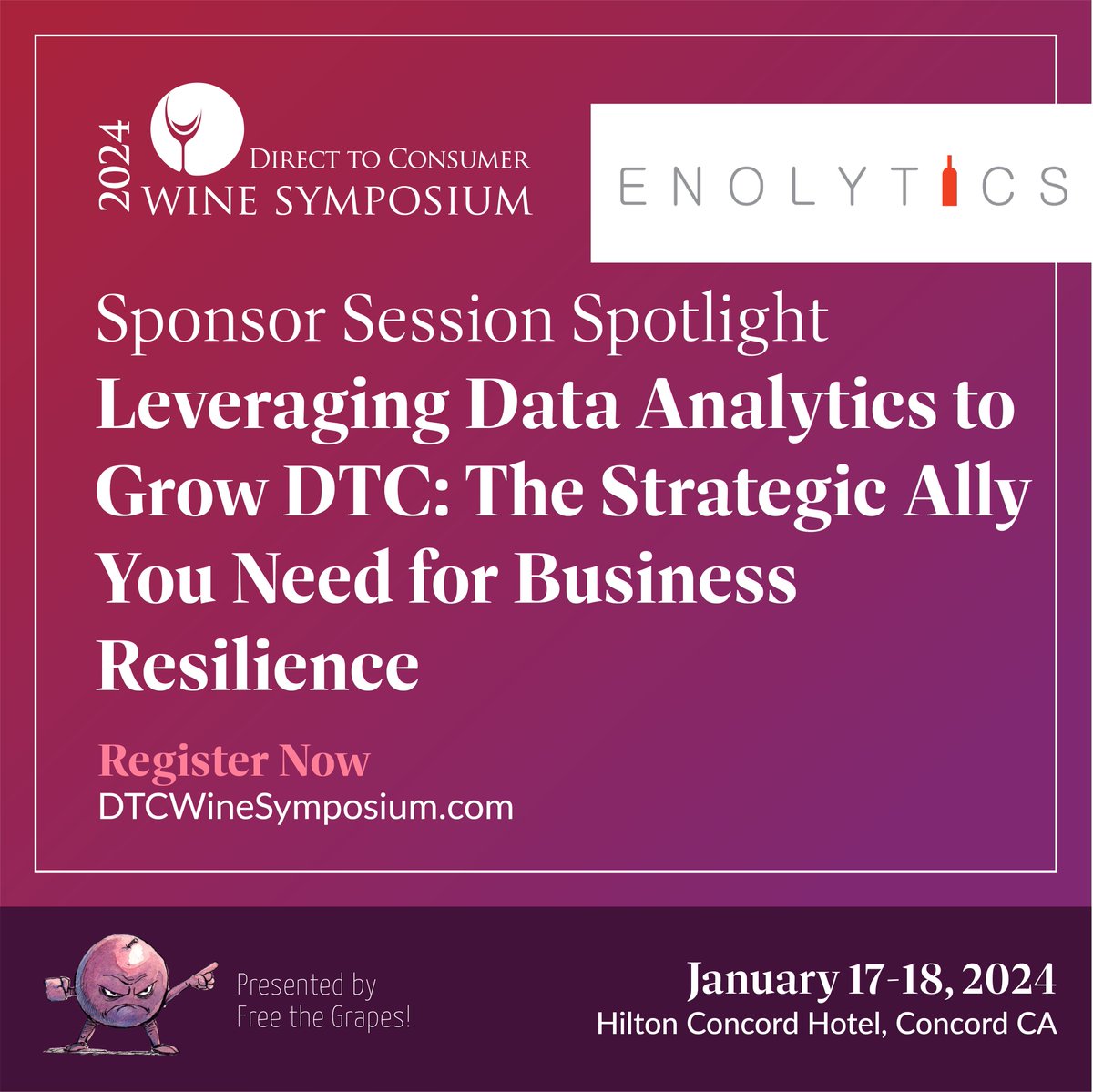 The power of #dataanalytics will be an invaluable ally in 2024. This panel of DTC thought leaders will discuss real-world examples of how strategic growth remains a viable option for those equipped with data and analytical tools. Learn more here: dtcwinesymposium.com